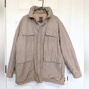 Vintage Christian Dior Monsieur Mens Chore Jacket Parka 44R Khaki Quilted Lined